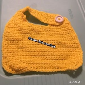 Solid color crochet bib